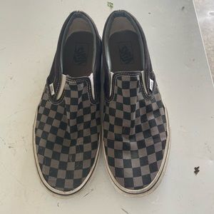 slip on checkered vans